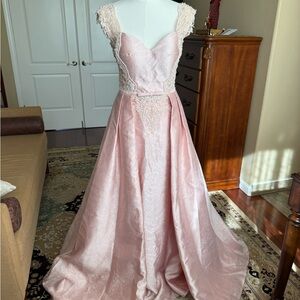 Elegant Pink Lace Gown